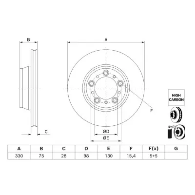 Disco de freno BOSCH 0 986 479 J72 Moderno